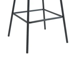 Conjunto de 2 taburetes de bar de felpa y metal - Negro - SENORASE