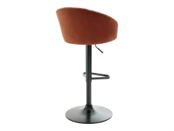 Conjunto de 2 taburetes de bar de terciopelo y metal negro - Terracota - DORALIZ