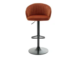 Conjunto de 2 taburetes de bar de terciopelo y metal negro - Terracota - DORALIZ