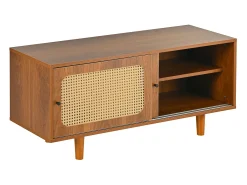 Conjunto de aparador y zapatero de ratán - Madera PB - Marrón