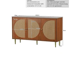 Conjunto de aparador y zapatero de ratán - Madera PB - Marrón