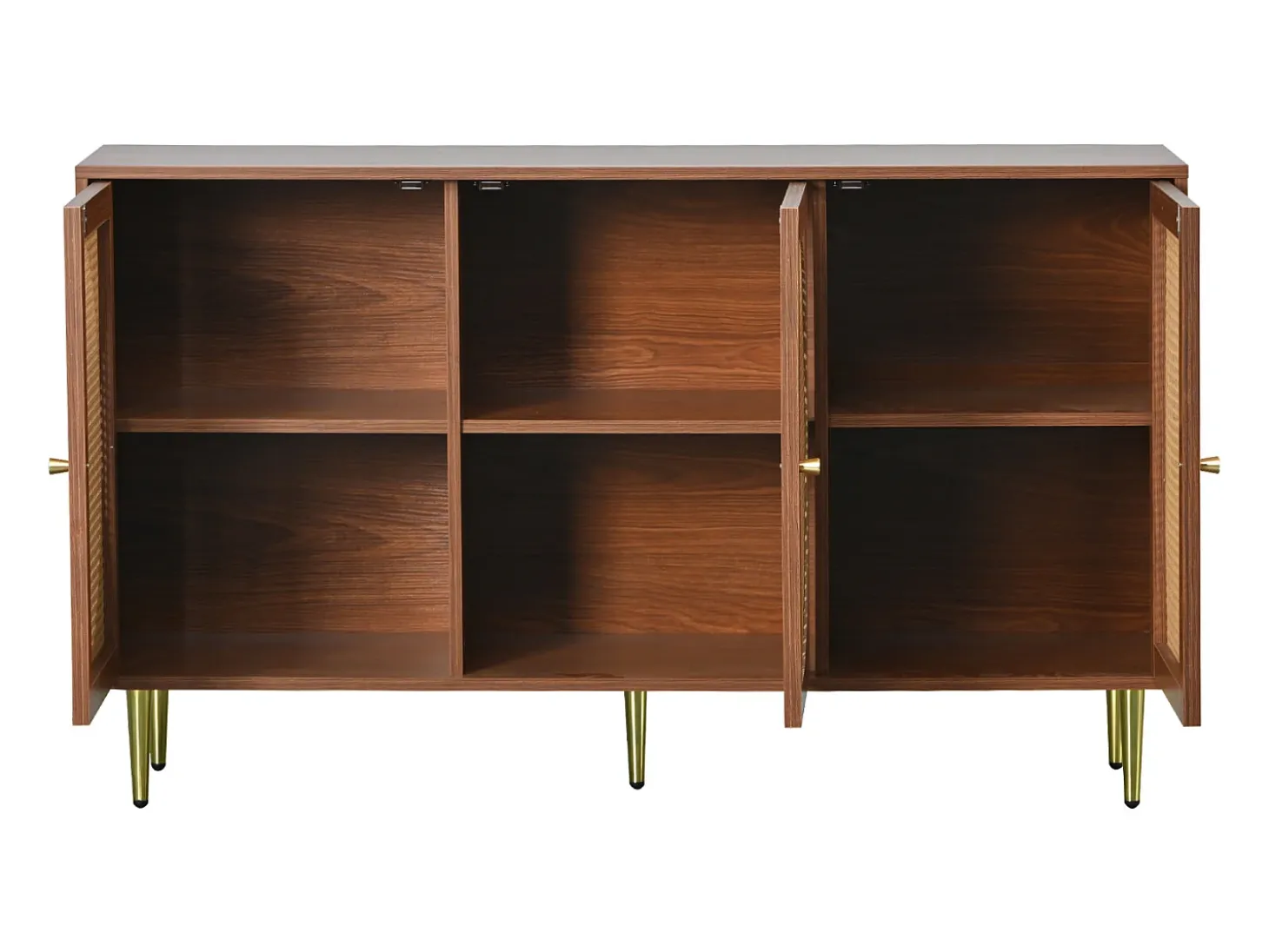Conjunto de aparador y zapatero de ratán - Madera PB - Marrón