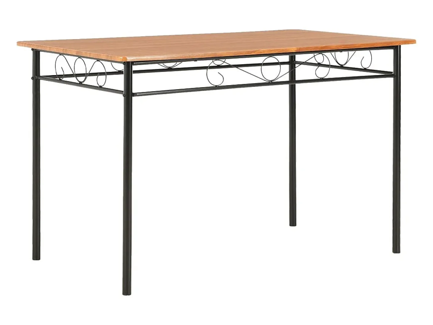 Conjunto de comedor 7 piezas MDF y acero marrón