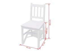 Conjunto de comedor 3 piezas madera de pino blanco