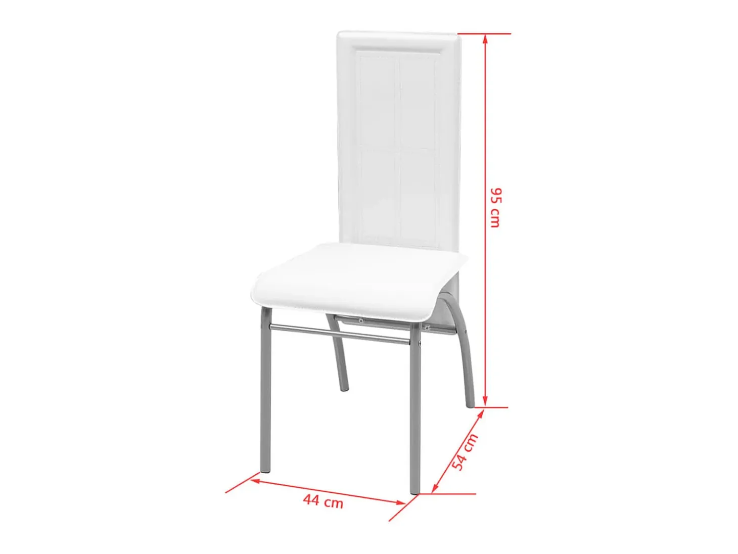 Conjunto de Comedor Cuero Artificial de Cinco Piezas de Color Blanco