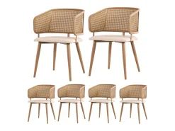 Conjunto de comedor de 5 piezas, con patas de metal, 4 sillas de terciopelo beige, diseño moderno, (140x80x75 cm)