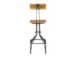 Conjunto de dos taburetes de bar de diseño sillas y asientos en teca maciza reciclada 1202129