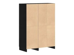 Conjunto de gabinetes de cocina de 2 piezas de madera de ingeniería negra