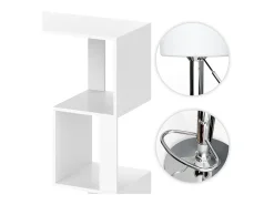 Conjunto de mesa de bar blanco 113x39.8x111.8 vincent
