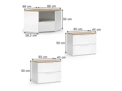 Conjunto de salón blanco/sonoma 68x38.2x50 wido