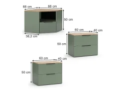 Conjunto de salón verde 68x68x50 wido