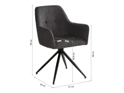 Conjunto de sillas de comedor 57x85x59 cm Gris Moderno Sillas Egg Tapizadas en Pana