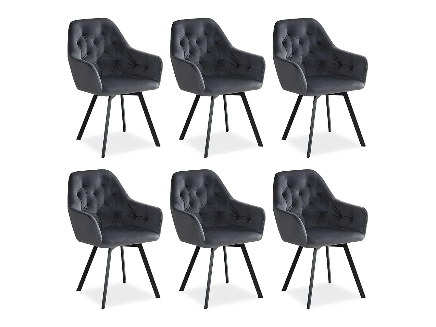 Conjunto de sillas de comedor 59x87.5x65 cm Gris Sillas Eames