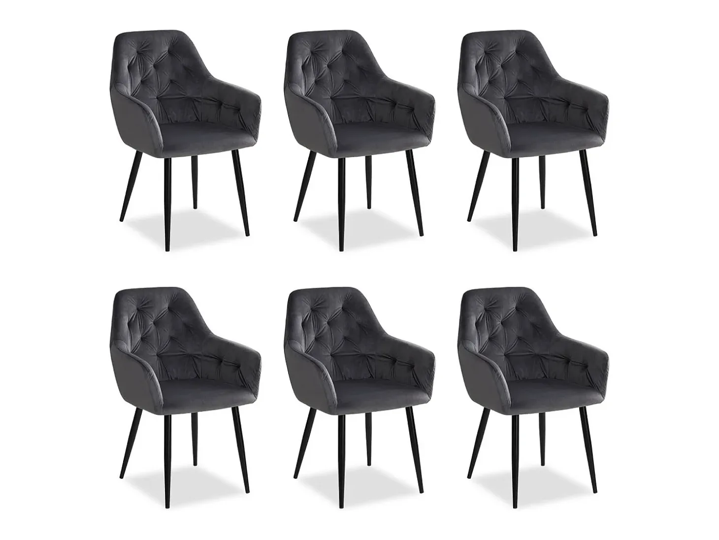 Conjunto de sillas de comedor 59x89x62.5 cm Gris Sillas Eames