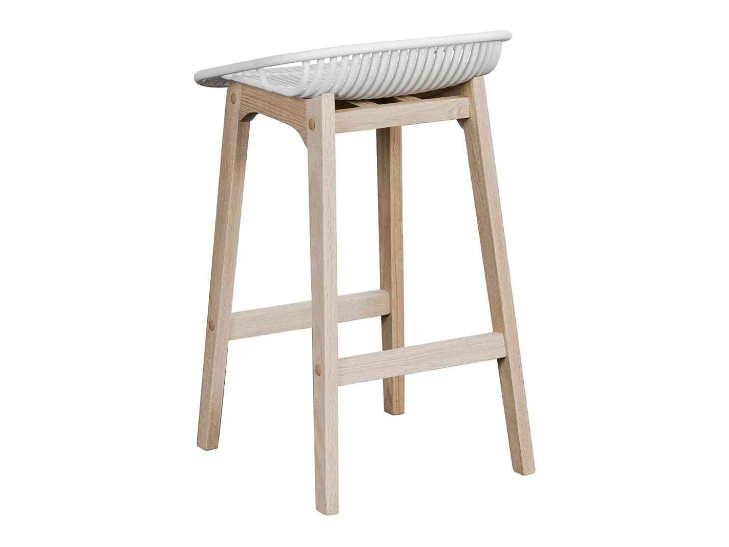 Conjunto de sillas de isla y bar MALMO de roble de 65 cm con asiento de plástico