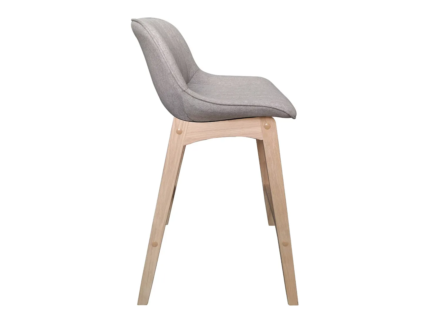 Conjunto de sillas de isla y bar de roble con asiento de tela MELLOW de 65 cm