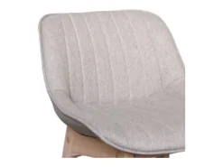 Conjunto de sillas de isla y bar de roble con asiento de tela MELLOW de 65 cm