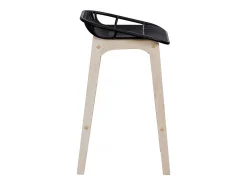 Conjunto de sillas de isla y bar MALMO de roble de 65 cm con asiento de plástico