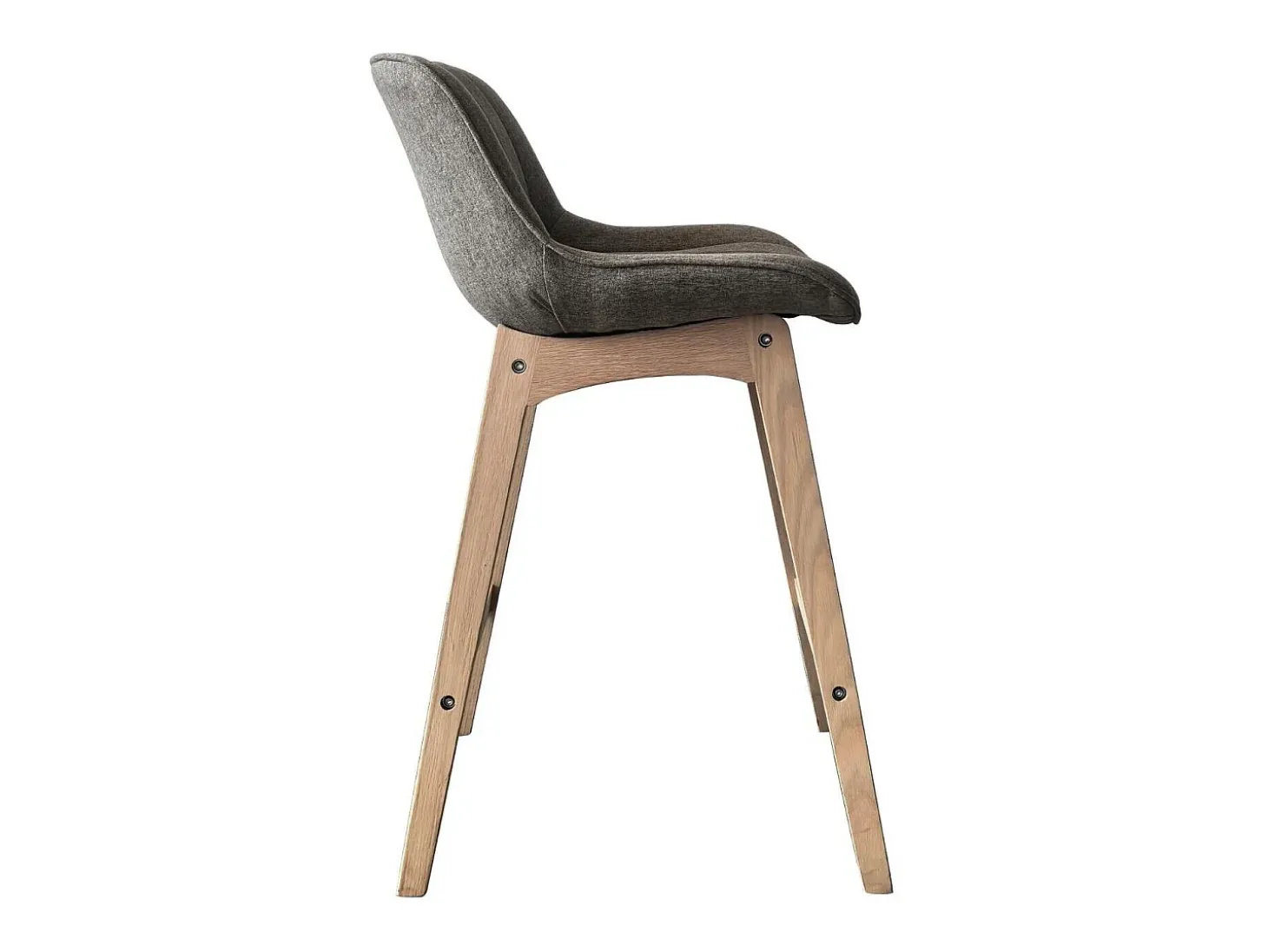 Conjunto de sillas de isla y bar de roble con asiento de tela MELLOW de 65 cm