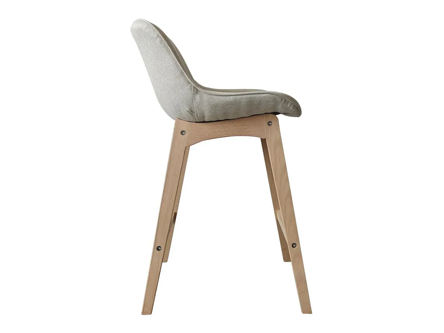 Conjunto de sillas de isla y bar de roble con asiento de tela MELLOW de 65 cm