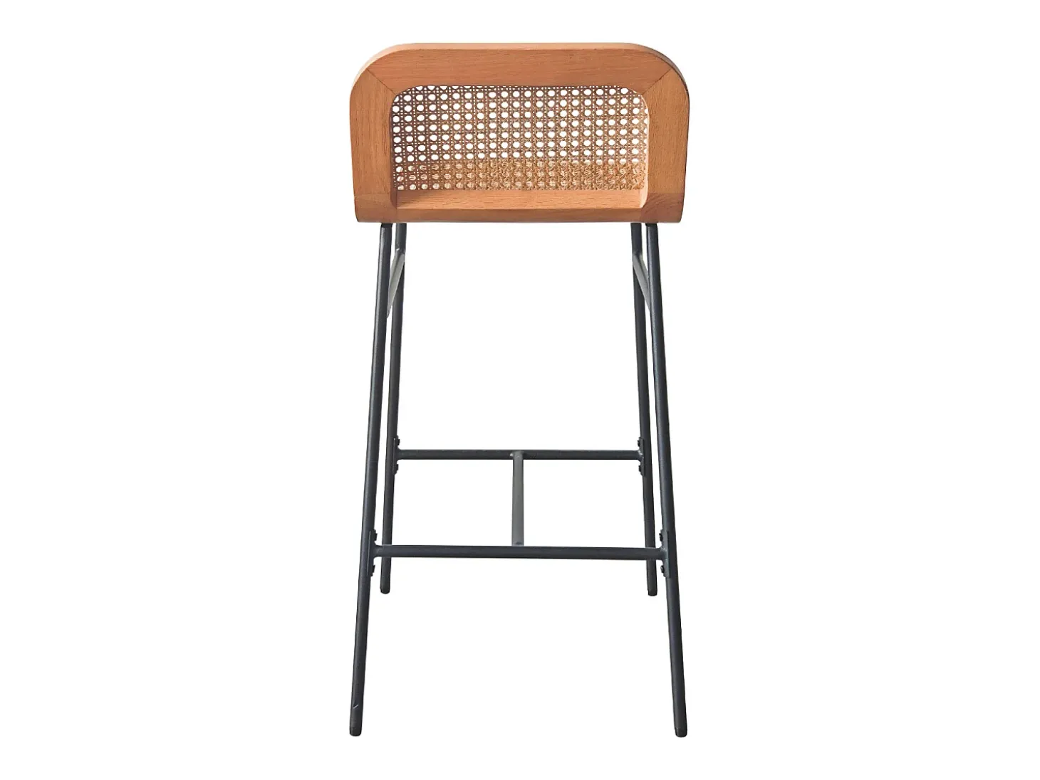 Conjunto de sillas de isla y bar de metal SANA con asiento de caña de 65 cm