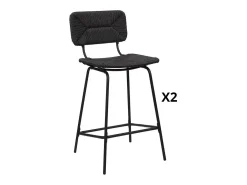 Conjunto de taburetes de bar de metal con asiento de ratán 65cm NEMA
