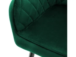 Conjunto de 2x sillas de comedor tapizadas en terciopelo sillones de salón verde ML-Design