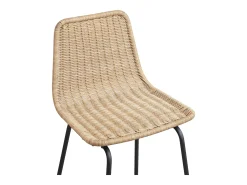 Conjunto taburetes de bar BALI de metal de 65 cm con asiento de ratán