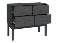 Consola Gris 90x40x78 cm Madera Maciza de Pino