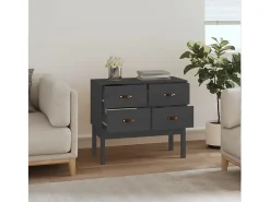 Consola Gris 90x40x78 cm Madera Maciza de Pino