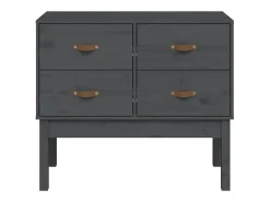Consola Gris 90x40x78 cm Madera Maciza de Pino