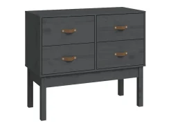 Consola Gris 90x40x78 cm Madera Maciza de Pino