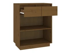 Consola marrón miel 60x34x75 cm Madera maciza de pino