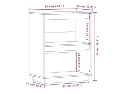 Consola marrón miel 60x34x75 cm Madera maciza de pino