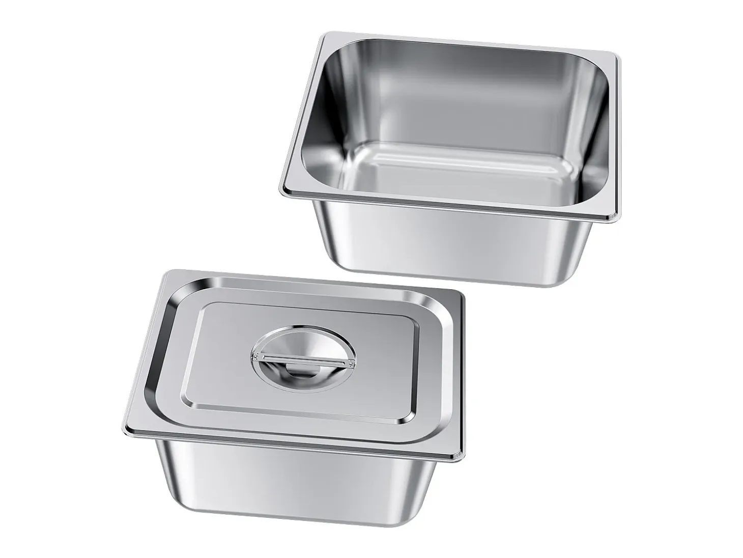 Contenedor Gastronorm SucceBuy GN 1/2, Recipiente de Restauración de Acero Inoxidable 2PCs 9 L, Contenedor Inox Alimentario Profundidad 14,9 cm, Antiadherente