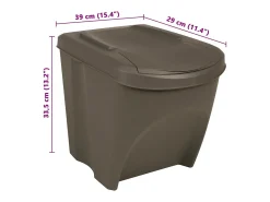 Contenedores de basura apilables 3 uds. 75 L polipropileno gris 02_0043894