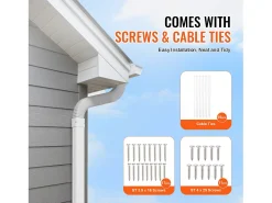 Cubierta de Línea SucceBuy 7.62cm de Ancho 483 cm para Mini-Split/Aire Acondicionado, PVC Decorativo para Aire Acondicionado. 4 Conductos Rectos y Componentes