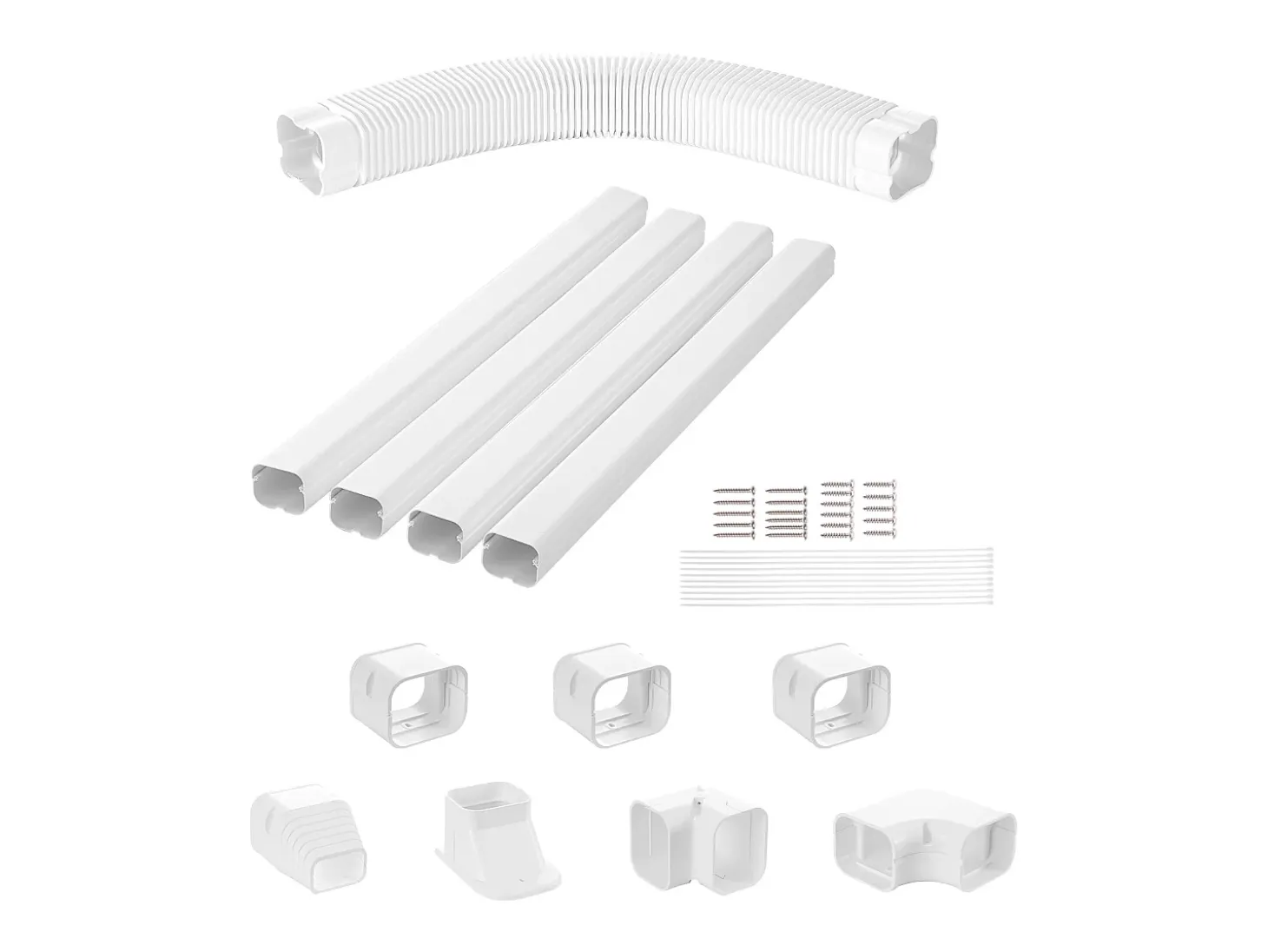 Cubierta de Línea SucceBuy 7.62cm de Ancho 483 cm para Mini-Split/Aire Acondicionado, PVC Decorativo para Aire Acondicionado. 4 Conductos Rectos y Componentes