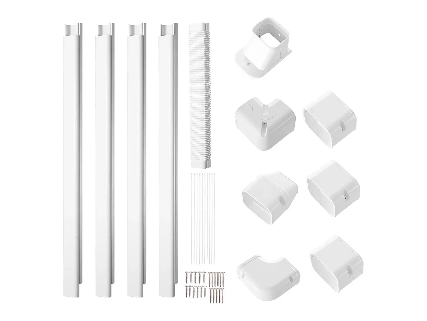 Cubierta de Línea SucceBuy 7.62cm de Ancho 483 cm para Mini-Split/Aire Acondicionado, PVC Decorativo para Aire Acondicionado. 4 Conductos Rectos y Componentes