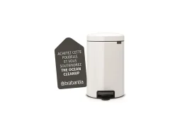 Cubo de Basura con Pedal Newicon 12L Blanco con Tapa Silenciosa y Antiodor