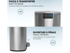 Cubo de basura de cocina de pedal 50L ADMIRAL
