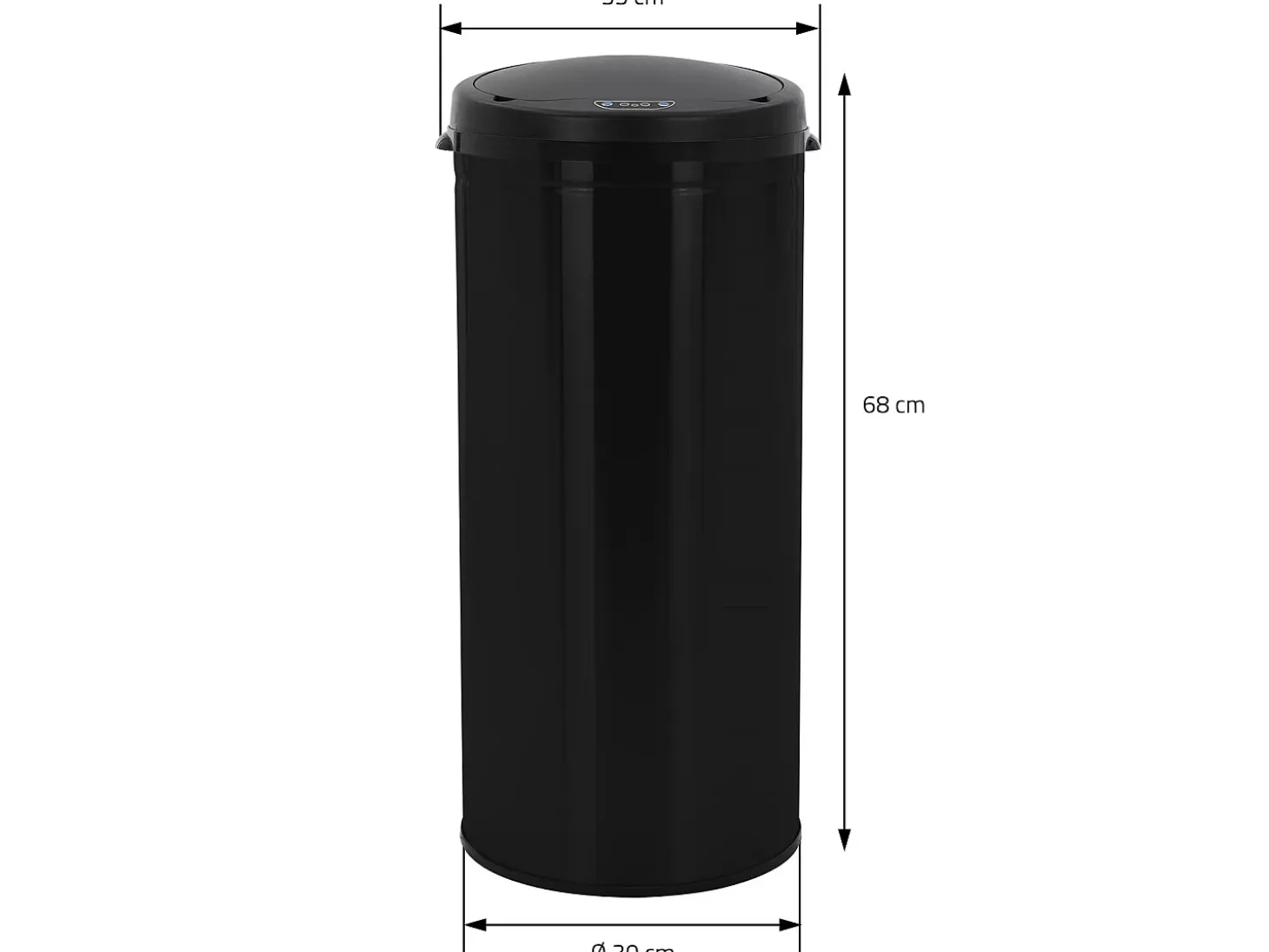 Cubo de basura 30L negro papelera con sensor movimiento cesta con pantalla LED