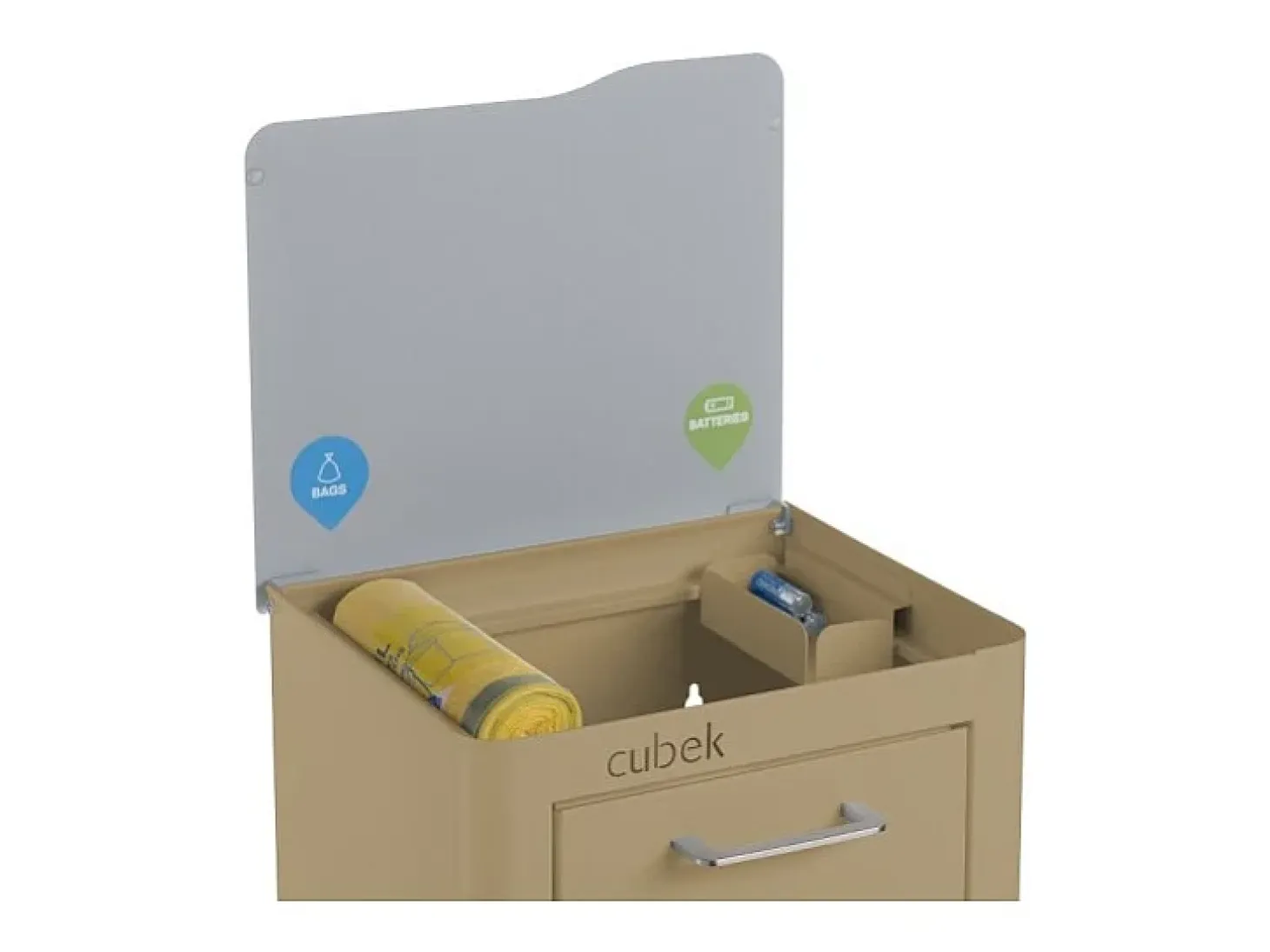 Cubo de basura para la cocina - Cubo de reciclaje - 3 compartimentos de 20L - CUBEK
