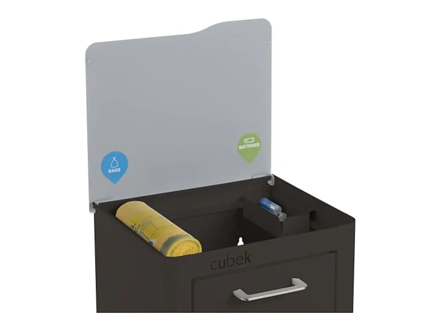 Cubo de basura para la cocina - Cubo de reciclaje - 2 compartimentos de 20L - CUBEK