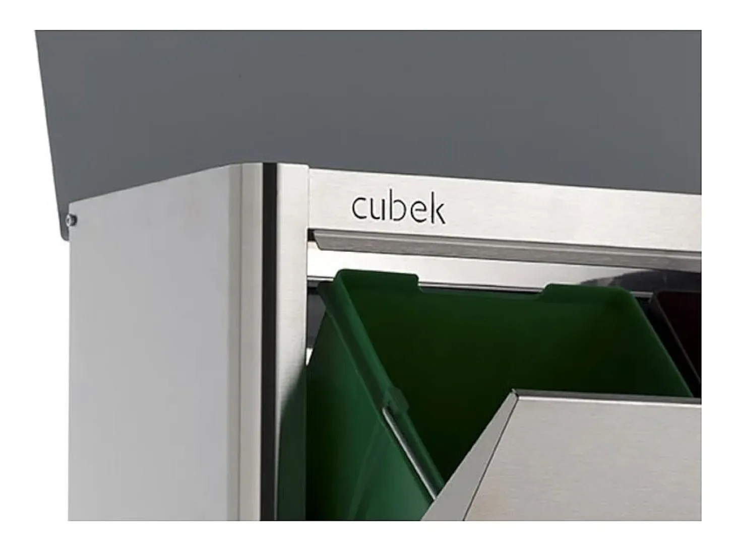 Cubo de basura para la cocina - Cubo de reciclaje - 4 compartimentos de 20L - acero Inoxidable - CUBEK