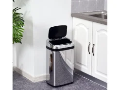 Cubo de basura plata 33x25x58 cm HOMCOM