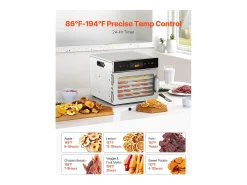 Deshidratador de Alimentos SucceBuy, 6 Bandejas de Acero Inoxidable, 1000W, para Deshidratación de Carne y Frutas