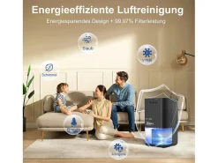 Deshumidificador NETTLIFE de 1400 ml con temporizador y temperatura ambiente (negro)