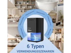 Deshumidificador NETTLIFE de 1400 ml con temporizador y temperatura ambiente (negro)
