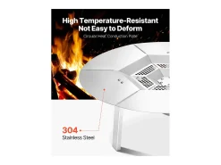 Difusor de Calor SucceBuy para Brasero, 63.5x25.4 cm Protección Térmica Redonda para Fuego de Madera, Difusor de Calor de Acero Inoxidable 304